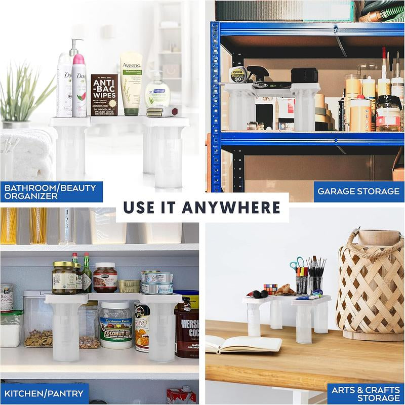 Adjustable Pantry Spice Rack & Can Storage Organizer - 1 Box with 4 Legs, 360-Degree Rotating Design, High-Quality Plastic Storage Organizer for Kitchen