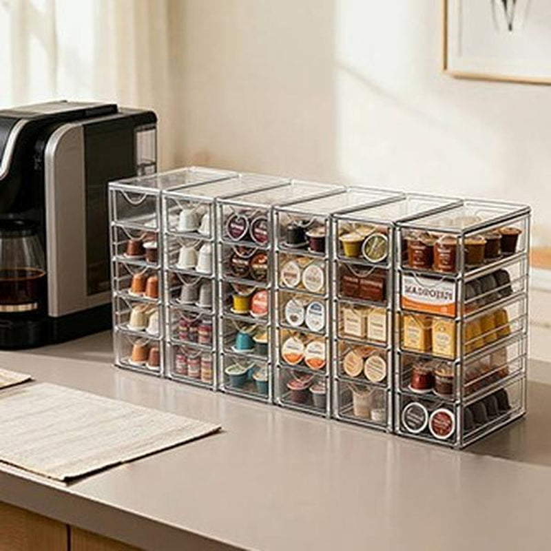 Vtopmart Acrylic Organizer With10-32Drawers Clear Storage Drawers for Office Supplies Desk Organization and Storage for Makeup Jewelry Art Crafts Non-Slip Silicone Pad Variety of Drawer Options for Desk Vanity Fridge Bathroom Pantry