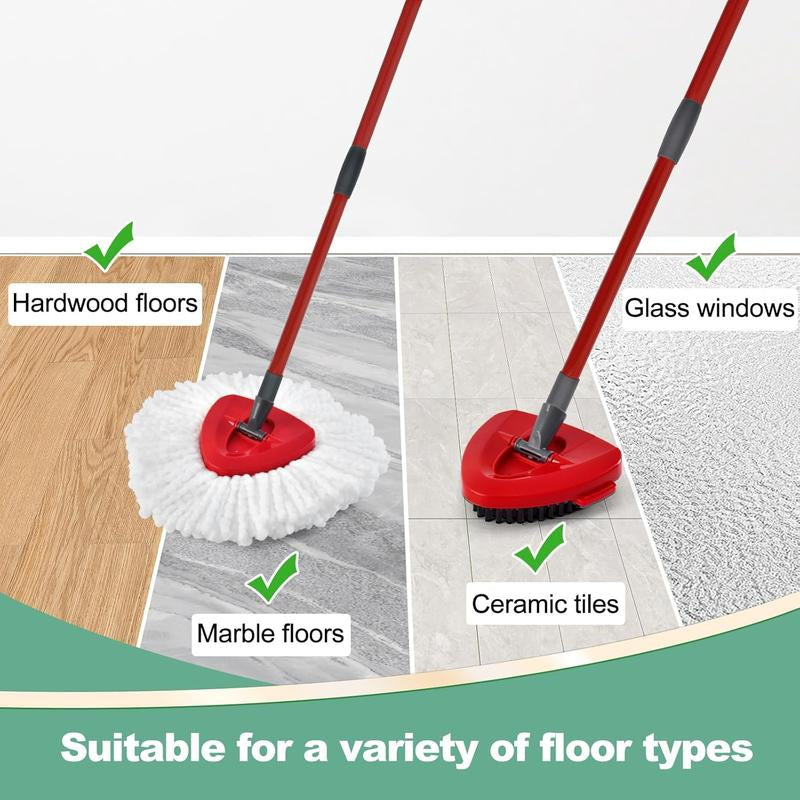 3-Pack Reusable Mop Head Replacement for O Cedar Easywring 1-Tank System, Microfiber Spin Mop Refills Compatible with Vileda 2-In-1 Turbo Triangle Brush Household Items